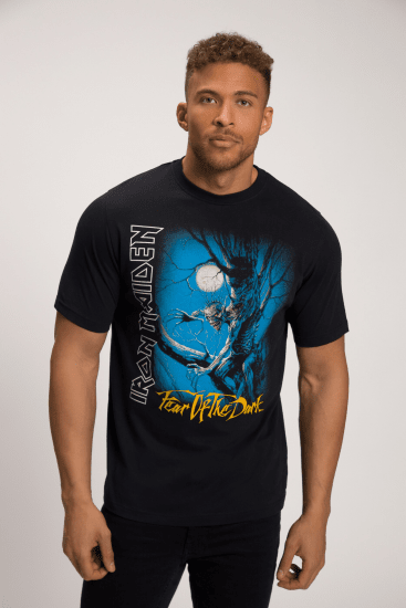 JP1880 Iron Maiden Graphic Comfort Fit Band T-Shirt Black - Kratke Majice - Moške kratke majice za močnejše postave