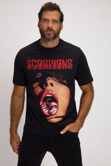 JP1880 Scorpions Graphic Comfort Fit Band T-Shirt Black - Kratke Majice - Moške kratke majice za močnejše postave
