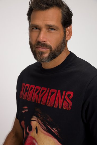 JP1880 Scorpions Graphic Comfort Fit Band T-Shirt Black - Kratke Majice - Moške kratke majice za močnejše postave