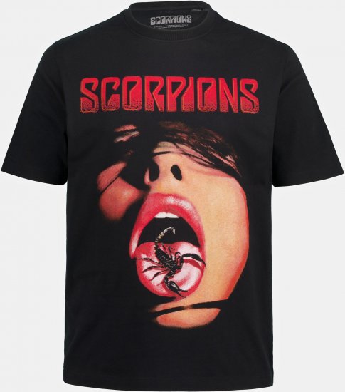 JP1880 Scorpions Graphic Comfort Fit Band T-Shirt Black - Kratke Majice - Moške kratke majice za močnejše postave