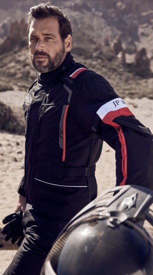 JP1880 Sporty Touring Motorcycle Jacket Black & Red - Motoristična oblačila v večjih velikostih - Motoristična oblačila v velikih velikostih za moške