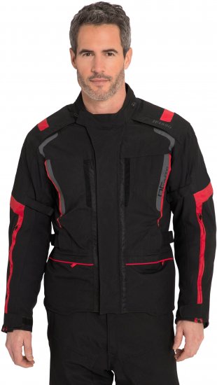 JP1880 Sporty Touring Motorcycle Jacket Black & Red - Motoristična oblačila v večjih velikostih - Motoristična oblačila v velikih velikostih za moške
