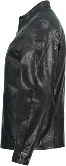 JP1880 Biker Style Leather Jacket Black - Jakne - Moške bunde za Močnejše Postave