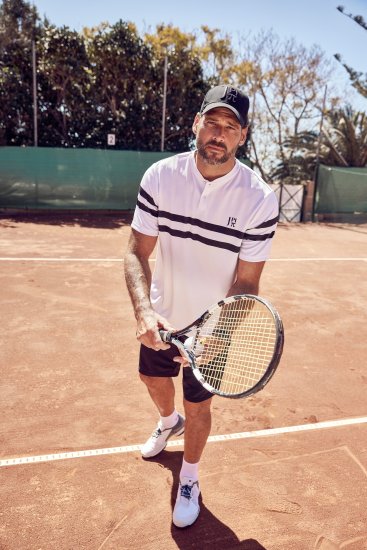  JP1880 Henley Tennis T-Shirt Snow White - Športna & zunanja oblačila - Moška Športna Oblačila za Močnejše postave
