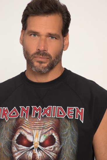 JP1880 Iron Maiden Graphic Comfort Fit Band Tank Top Black - Kratke Majice - Moške kratke majice za močnejše postave