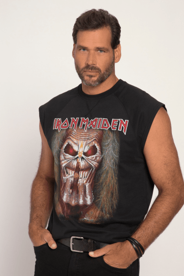 JP1880 Iron Maiden Graphic Comfort Fit Band Tank Top Black - Kratke Majice - Moške kratke majice za močnejše postave