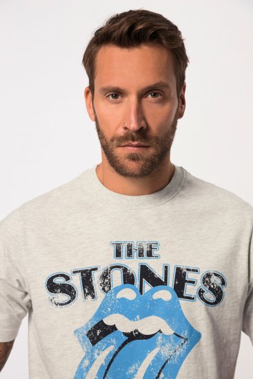 JP1880 Rolling Stones Graphic Comfort Fit Band T-Shirt Light Grey - Kratke Majice - Moške kratke majice za močnejše postave