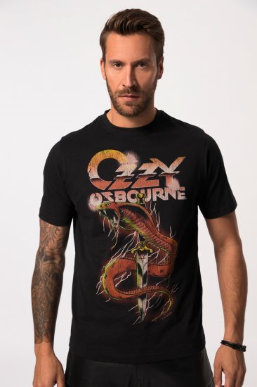 JP1880 Ozzy Osbourne Graphic Band T-Shirt Black - Kratke Majice - Moške kratke majice za močnejše postave
