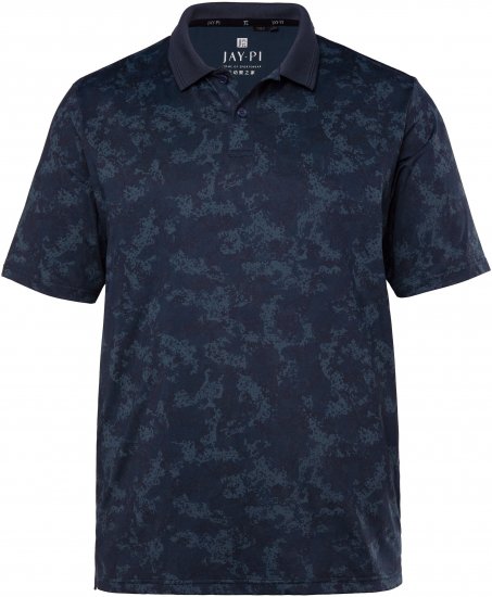 JP1880 Jay-Pi QuickDry AOP Golf Polo Shirt Navy Blue - Polo majice - Moške Polo Majice za Močnejše Postave