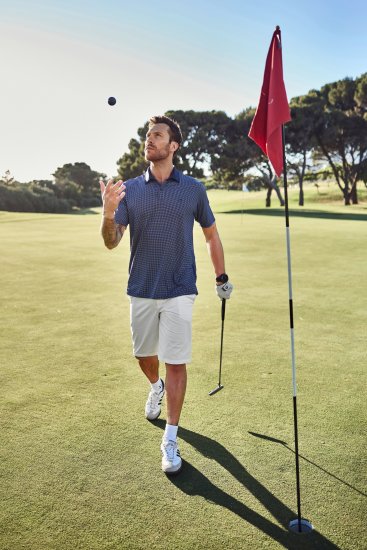 JP1880 Jay-Pi QuickDry Small Print Golf Polo Shirt Navy Blue - Polo majice - Moške Polo Majice za Močnejše Postave