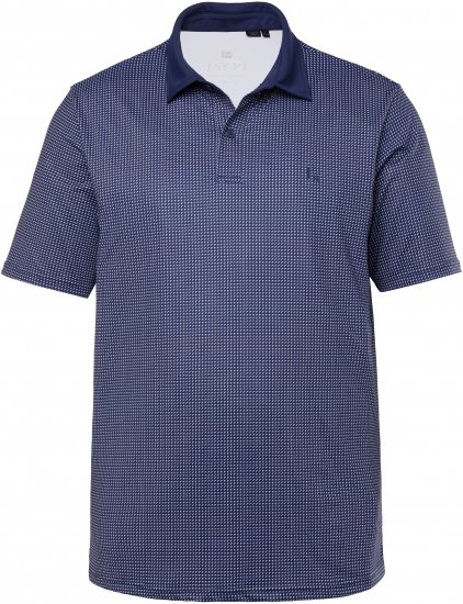 JP1880 Jay-Pi QuickDry Small Print Golf Polo Shirt Navy Blue - Polo majice - Moške Polo Majice za Močnejše Postave