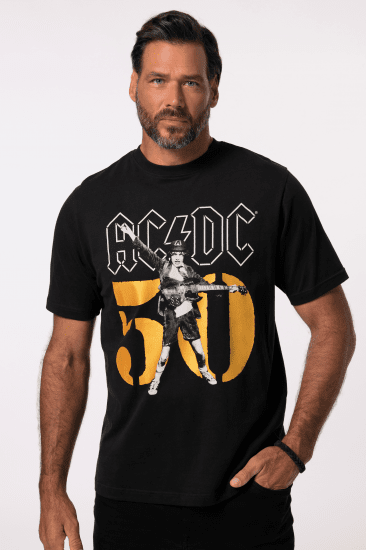 JP1880 AC/DC Graphic Band T-Shirt Black - Kratke Majice - Moške kratke majice za močnejše postave