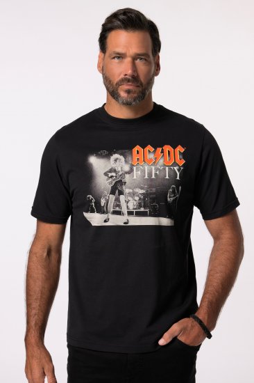 JP1880 AC/DC 50th Anniversary Band Photo T-Shirt Black - Kratke Majice - Moške kratke majice za močnejše postave