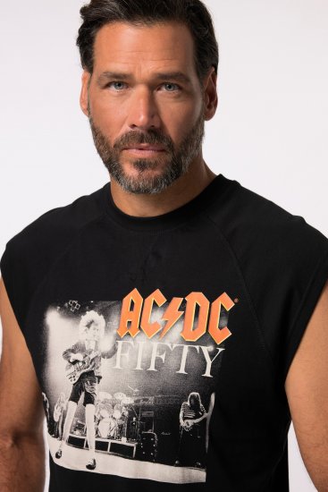JP1880 AC/DC 50th Anniversary Band Photo Tank Top Black - Kratke Majice - Moške kratke majice za močnejše postave