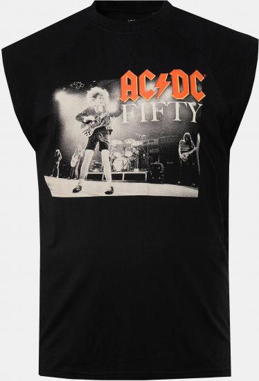 JP1880 AC/DC 50th Anniversary Band Photo Tank Top Black - Kratke Majice - Moške kratke majice za močnejše postave
