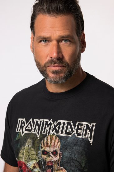 JP1880 Iron Maiden Eddie Attack Band T-Shirt Black - Kratke Majice - Moške kratke majice za močnejše postave