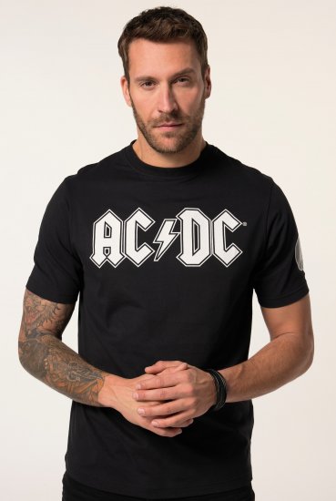 JP1880 AC/DC Classic Logo Band T-Shirt Black - Kratke Majice - Moške kratke majice za močnejše postave