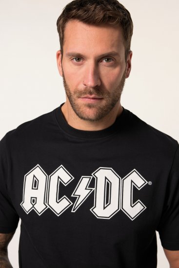JP1880 AC/DC Classic Logo Band T-Shirt Black - Kratke Majice - Moške kratke majice za močnejše postave