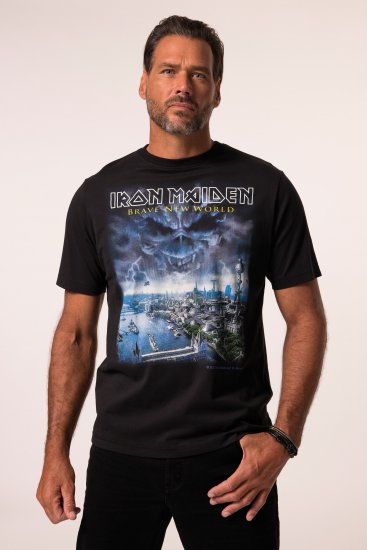 JP1880 Iron Maiden Brave New World T-Shirt Black - Kratke Majice - Moške kratke majice za močnejše postave