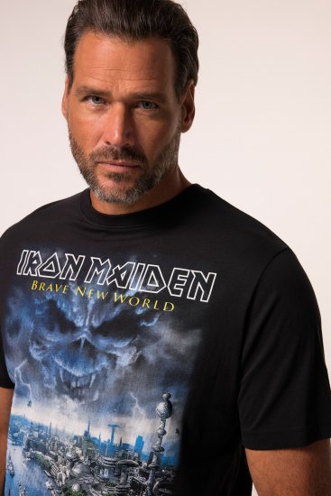 JP1880 Iron Maiden Brave New World T-Shirt Black - Kratke Majice - Moške kratke majice za močnejše postave