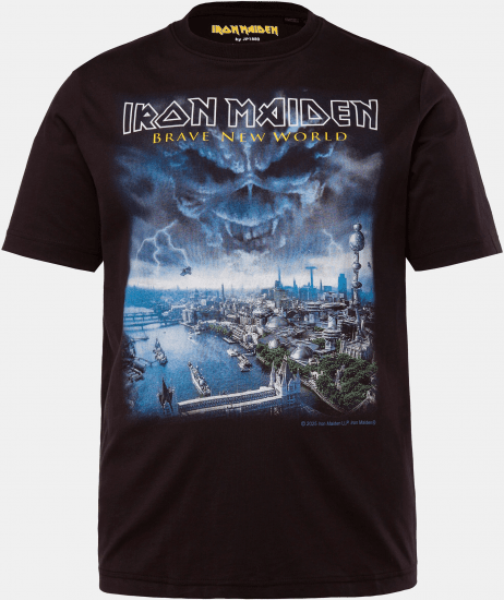 JP1880 Iron Maiden Brave New World T-Shirt Black - Kratke Majice - Moške kratke majice za močnejše postave