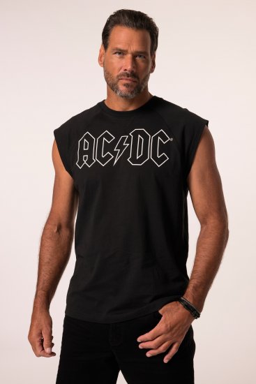 JP1880 AC/DC Classic Logo Band Tank Top Black - Kratke Majice - Moške kratke majice za močnejše postave