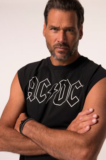 JP1880 AC/DC Classic Logo Band Tank Top Black - Kratke Majice - Moške kratke majice za močnejše postave