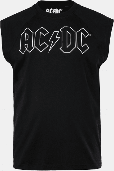 JP1880 AC/DC Classic Logo Band Tank Top Black - Kratke Majice - Moške kratke majice za močnejše postave
