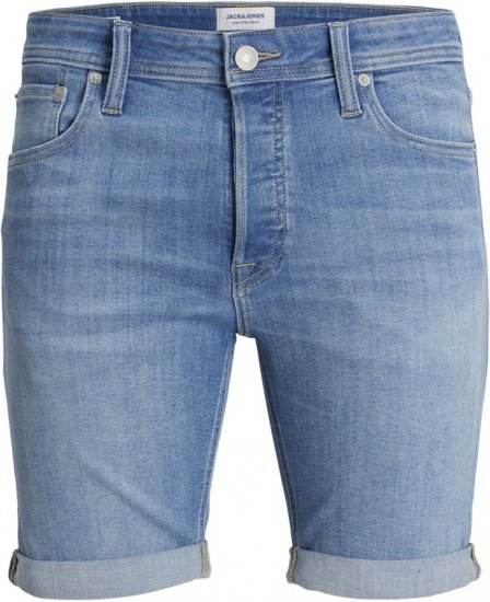 Jack & Jones Rick Original Shorts Blue Denim - Kratke hlače - Moške Kratke Hlače za Močnejše Postave