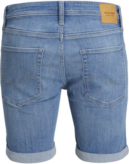 Jack & Jones Rick Original Shorts Blue Denim - Kratke hlače - Moške Kratke Hlače za Močnejše Postave