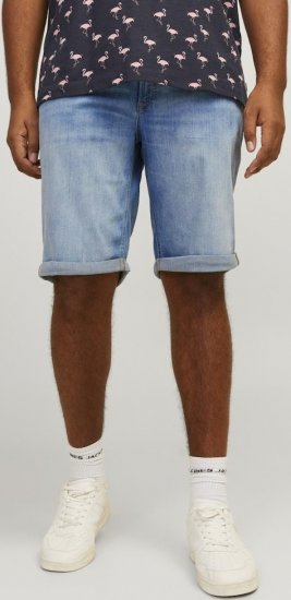 Jack & Jones Rick Original Shorts Blue Denim - Kratke hlače - Moške Kratke Hlače za Močnejše Postave