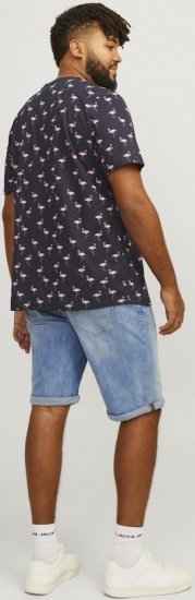 Jack & Jones Rick Original Shorts Blue Denim - Kratke hlače - Moške Kratke Hlače za Močnejše Postave