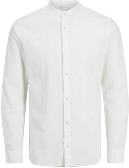 Jack & Jones Breeze Poplin Long Sleeve Shirt White - Srajce - Moške srajce za Močnejše Postave