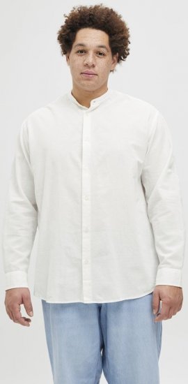 Jack & Jones Breeze Poplin Long Sleeve Shirt White - Srajce - Moške srajce za Močnejše Postave