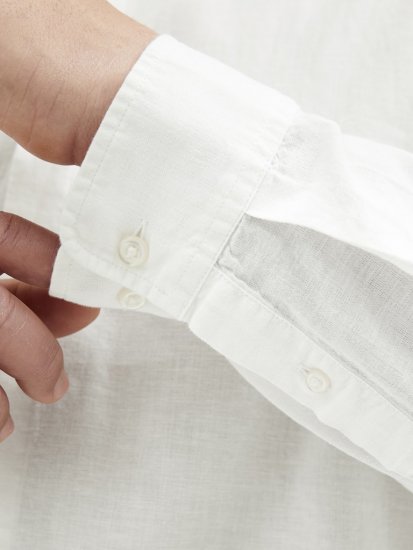 Jack & Jones Breeze Poplin Long Sleeve Shirt White - Srajce - Moške srajce za Močnejše Postave