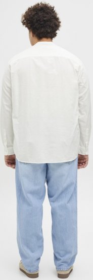 Jack & Jones Breeze Poplin Long Sleeve Shirt White - Srajce - Moške srajce za Močnejše Postave