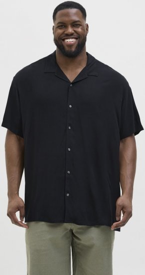 Jack & Jones Jeff Resort Shirt Black - Srajce - Moške srajce za Močnejše Postave