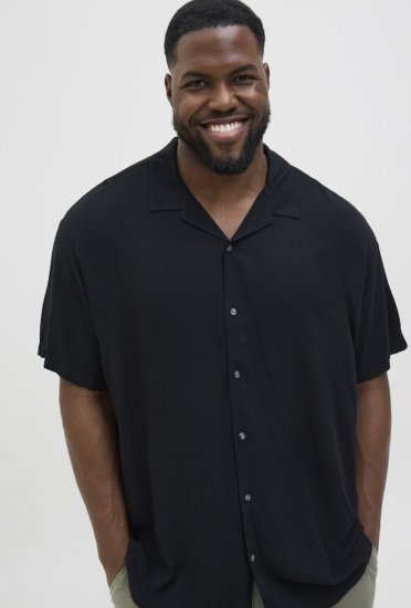 Jack & Jones Jeff Resort Shirt Black - Srajce - Moške srajce za Močnejše Postave