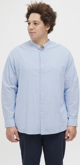 Jack & Jones Breeze Poplin Long Sleeve Shirt Chambray Blue - Srajce - Moške srajce za Močnejše Postave