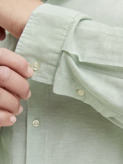 Jack & Jones Breeze Poplin Long Sleeve Shirt Iceberg Green - Srajce - Moške srajce za Močnejše Postave