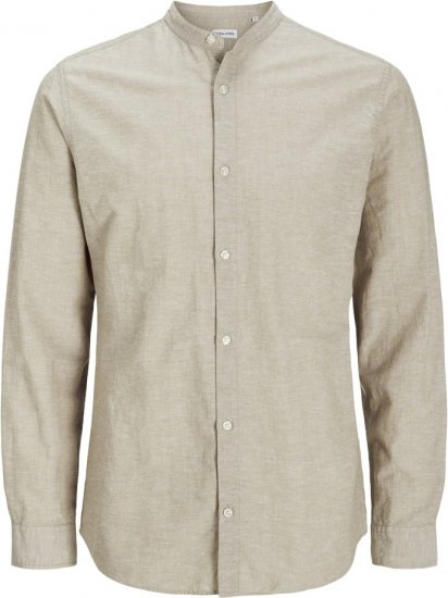 Jack & Jones Breeze Poplin Long Sleeve Shirt Beige - Srajce - Moške srajce za Močnejše Postave