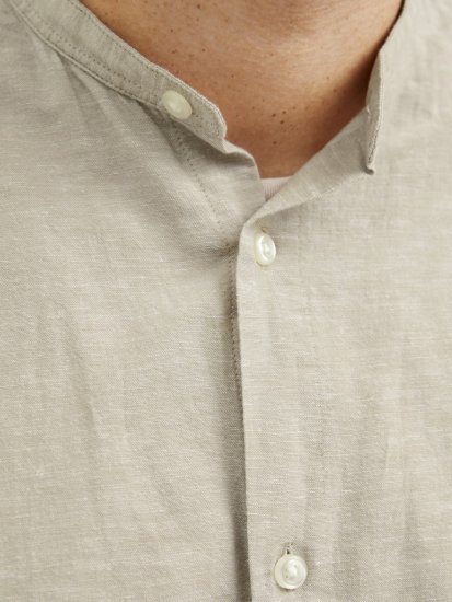 Jack & Jones Breeze Poplin Long Sleeve Shirt Beige - Srajce - Moške srajce za Močnejše Postave