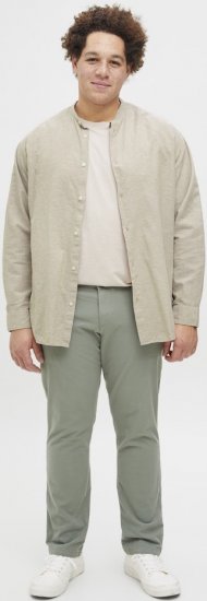 Jack & Jones Breeze Poplin Long Sleeve Shirt Beige - Srajce - Moške srajce za Močnejše Postave