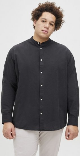 Jack & Jones Breeze Poplin Long Sleeve Shirt Black - Srajce - Moške srajce za Močnejše Postave