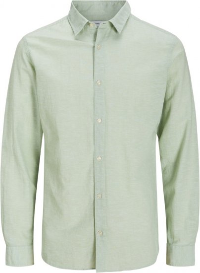 Jack & Jones Breeze Linen Blend Long Sleeve Shirt Iceberg Green - Srajce - Moške srajce za Močnejše Postave