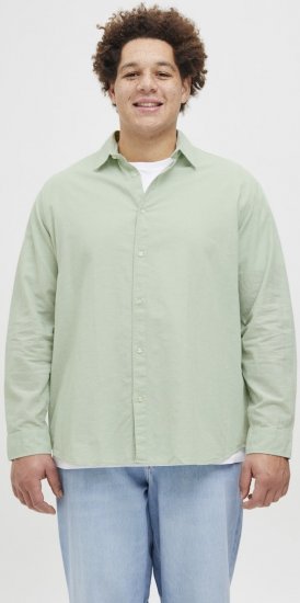 Jack & Jones Breeze Linen Blend Long Sleeve Shirt Iceberg Green - Srajce - Moške srajce za Močnejše Postave