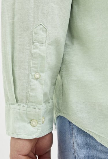 Jack & Jones Breeze Linen Blend Long Sleeve Shirt Iceberg Green - Srajce - Moške srajce za Močnejše Postave