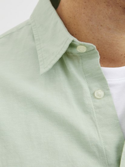 Jack & Jones Breeze Linen Blend Long Sleeve Shirt Iceberg Green - Srajce - Moške srajce za Močnejše Postave