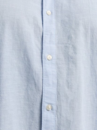 Jack & Jones Breeze Linen Blend Short Sleeve Shirt Chambray Blue - Srajce - Moške srajce za Močnejše Postave