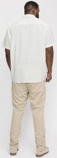 Jack & Jones Breeze Linen Blend Short Sleeve Shirt White - Srajce - Moške srajce za Močnejše Postave